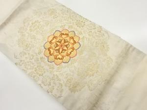 華文に花唐草模様織出し名古屋帯